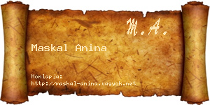 Maskal Anina névjegykártya